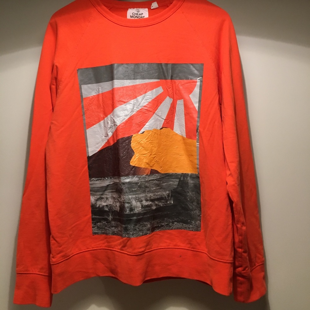 cheap monday graphic long sleeve shirt